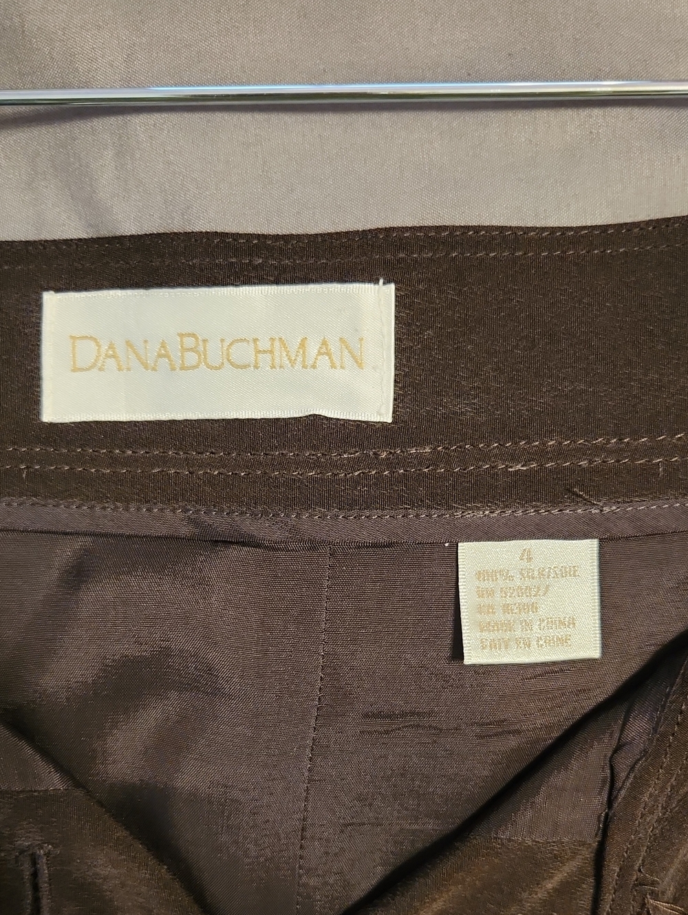 100% Silk Buttoned Skirt Dana Buchman Size 4 - Picture 2 of 4